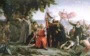 dioscoro teofilo de la puebla tolin the first landing of christopher columbus in america painting